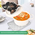 thumbnail image 3 of Yayeee Pot Holders Kitchen Heat Resistant with Pocket 7"x9.8" Cotton Oven Cooking Hot Pads, Black Flowers, 3 of 7
