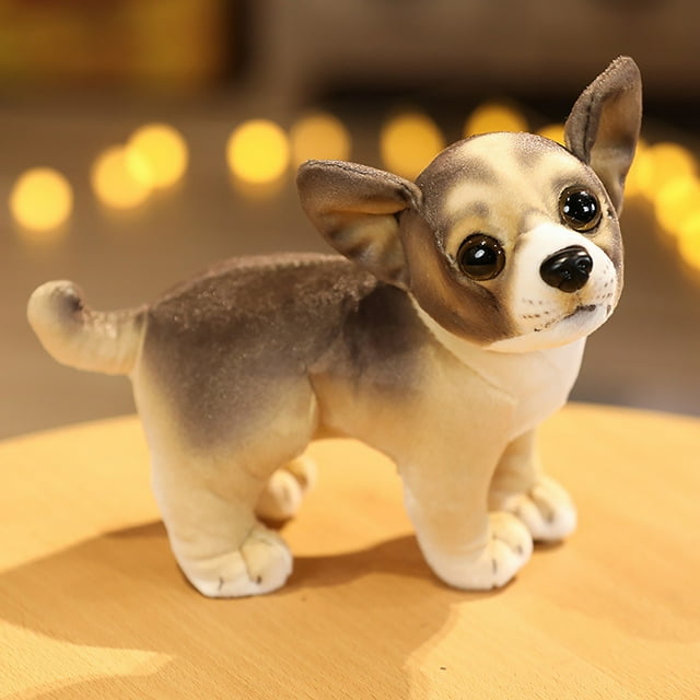 Chien Mignon Réaliste en Peluche Douce Jouet Chien en Forme de Poupée Enfants