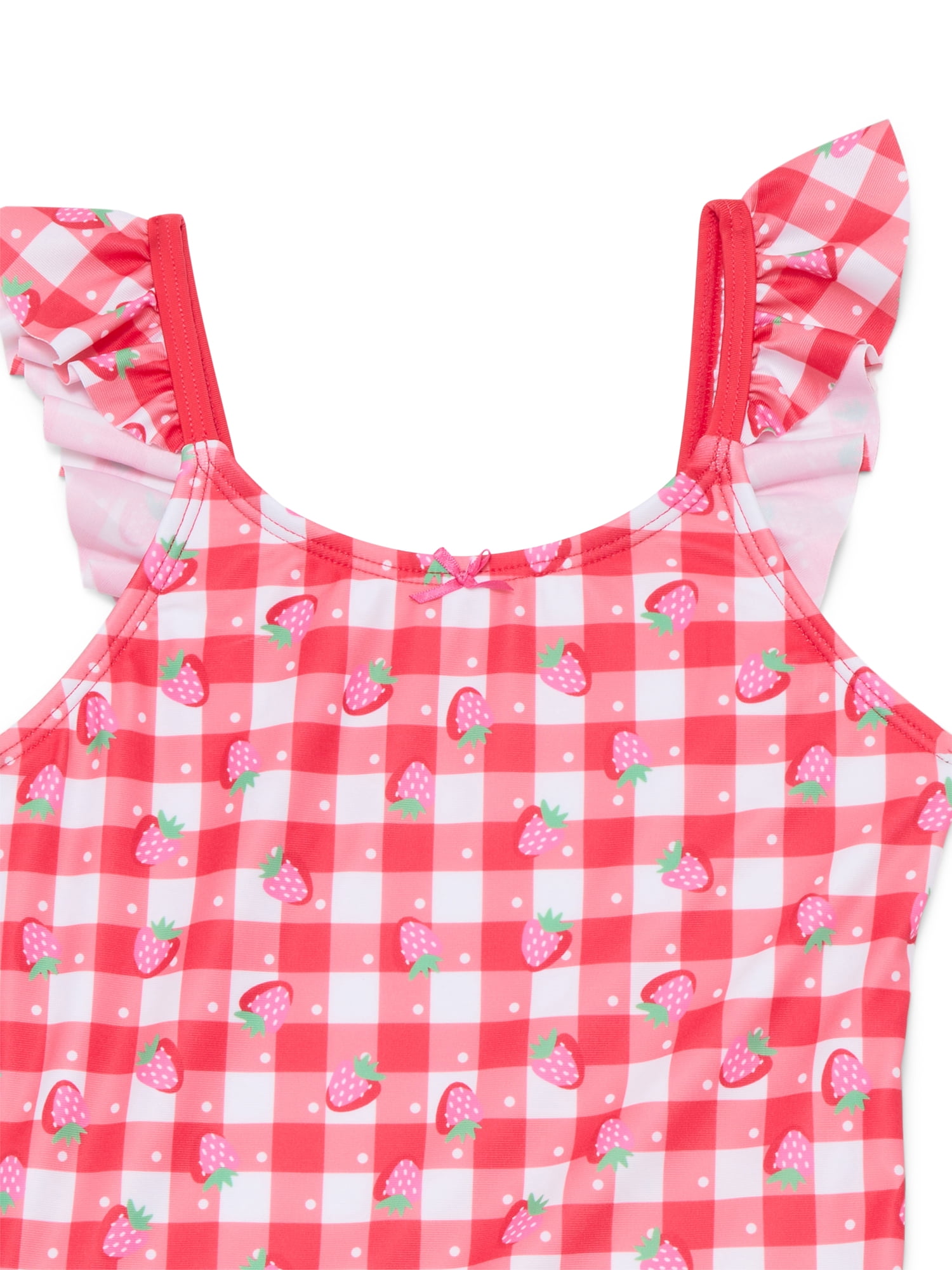 Wonder Nation Girl's Strawberry Gingham 1-Piece, Sizes 4-16