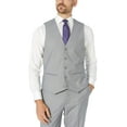 thumbnail image 3 of Caravelli Men's 3-Piece Single Breasted Slim Fit 2-Button Vested Dress Suit Set - Colors, 3 of 13