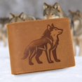 thumbnail image 5 of MARSHAL Wolf Design Men's Vintage Leather RFID Blocking Bifold Wallet for Hunters & Outdoorsmen Tan, 5 of 9