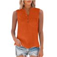thumbnail image 4 of Omexry Workout Tank Tops Woman Women's Solid Color V-Neck Button Sleeveless Pocket Pullover Fashionable Tank, 4 of 9