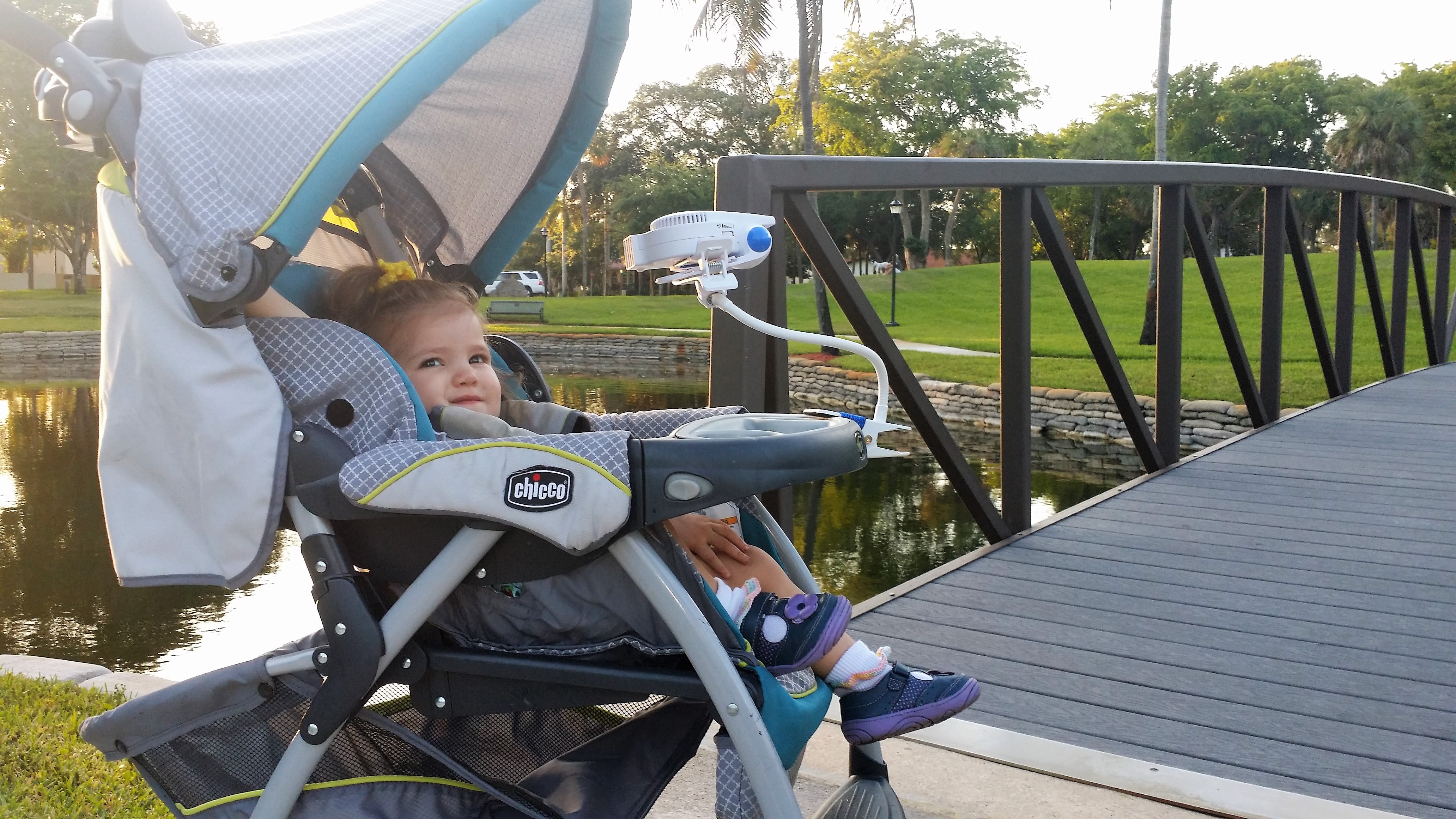 Rechargeable Stroller Fan by Cool On The Go Bladeless Battery Operated Fan