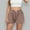 Coffee, variant on Royisotas Pleated Women Plus Size Shorts Summer Casual Loose Flat Front Shorts Elastic Waist Mid Waist Wide Leg Checkered Shorts