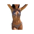 thumbnail image 5 of Womens Push Up Swimsuits Two Pieces Split Bathing Suit Female Backless Swimsuit Leopard Print Swimwear for Beachwear, 5 of 11