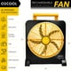 O2COOL 10-Inch Battery Operated Fan, Portable for Emergencies with Internal Rechargeable Battery, Orange - image 2 of 6