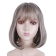 thumbnail image 1 of Peluca de pelo corto estilo coreano estilo bobo para mujer, peluca de pelo corto con flequillo al aire, multicolor opcional, 1 of 6