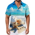 thumbnail image 4 of Stamzod Mens Hawaiian Shirt Blue Printed Tropical Beach Shirts Button Down Short Sleeve Casual Shirts Tops Blue E XL, 4 of 6