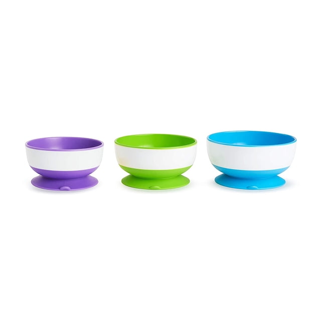 Munchkin Stay Put Ventosa Bowl, 3 Pack