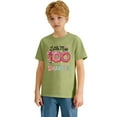 thumbnail image 4 of Gelikeya Toddler Kids 100 Days of School Shirt Boys Girls Short Sleeve Tshirts Cute Spring Summer Outerwear Clothing Army Green, 8-9 Years, 4 of 7