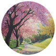 thumbnail image 2 of Round Grid Placemat ,One Sizex4, Round Placemat, PVC Plate Mat，15.4 Inch Non-Slip and Heat Resistant, Table Placemat, Dining Room Placemat Beautiful Tree in Spring, 2 of 7