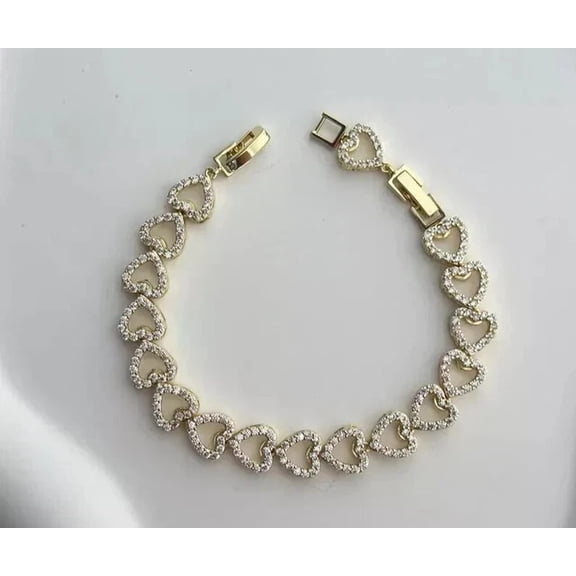 7Ct Round Cut Lab Created Diamond Women's Tennis Bracelet 14k Yellow Gold Plated 7"