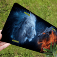 thumbnail image 5 of 1 Pcs 2D Flat License Plate Covers & Frames, Two Opposing Lions For Decorative Front, Waterproof For Decoration Aluminum License Plate Covers & Frames Cover For Men Women, 12" X 6", 5 of 6
