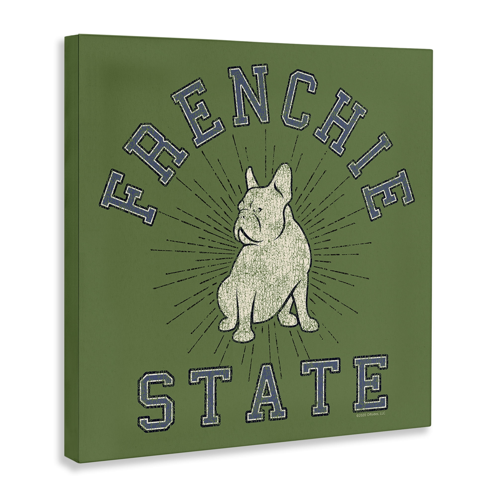 Stupell Industries Vintage Frenchie State Novelty & Humor Painting Wrapped Canvas Art Print Wall Art, 36 x 36