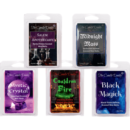 Salem Book of  Smells  Halloween 5 Pack - 5 Amazing Witchy Wax Melts - 30 Total Cubes - 10 Total Ounces