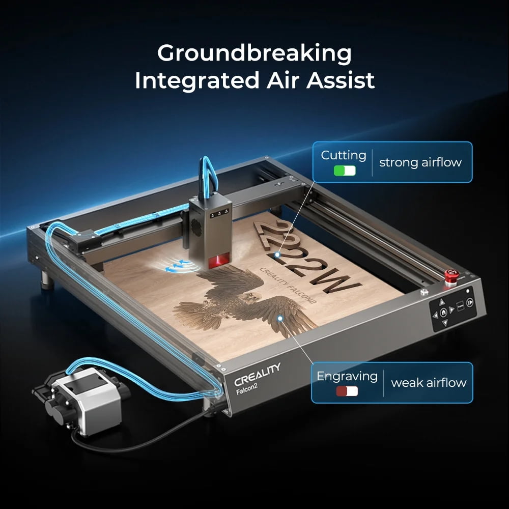 Creality Falcon2 22W Laser Engraver & Cutter, CNC Laser Cutter and Engraver Machine for Metal and Wood, Paper, Acrylic, Glass