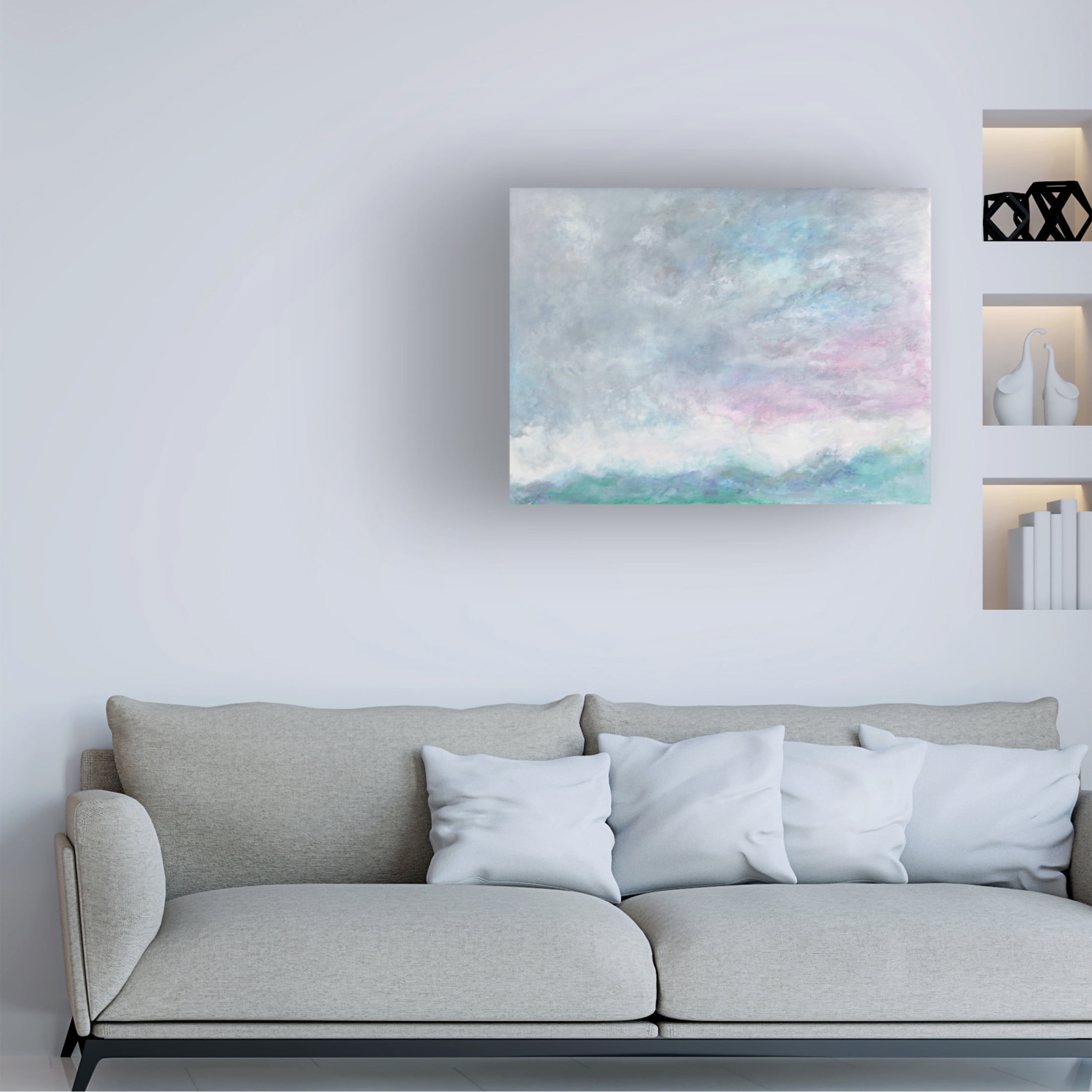 Canvas Wall Art - Ellen Kossoff 'Clouds And Sea 1' Wall Art for Living Room, Bedroom, or Office Décor by Trademark Fine Art - 24 x 18 Inches