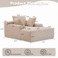 thumbnail image 3 of SOULART 47.24" Cloud Couch, Beige Chaise Lounge Chair, Sleeper Sofa for Small Spaces, No Assembly Required with 3 Throw Pillows, 3 of 11