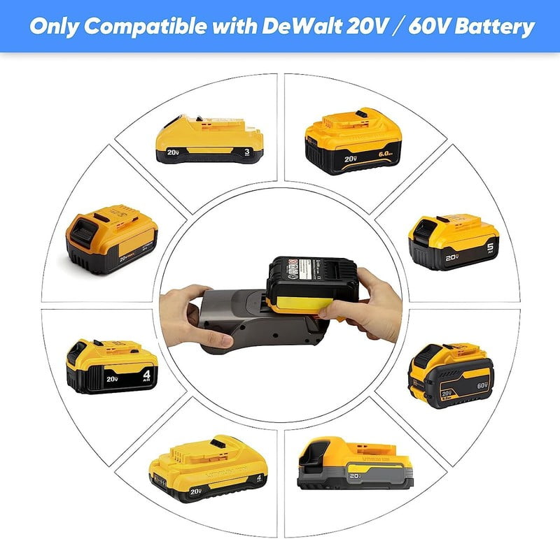 Adapter for De*walt 20V 60V Battery Convert for Shark-Vacuum XSBT750 XSBT700 XSBT Cordless Stick Vacuum Cleaner