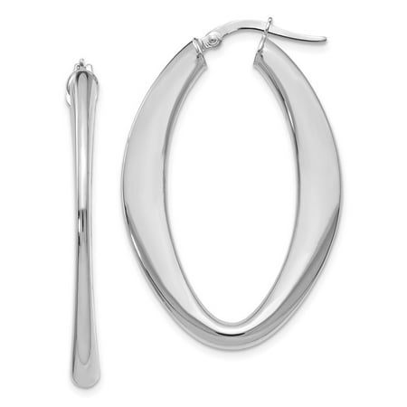 26 75mm 14k White Gold Oval Hoop Earrings 4 2 Grams 26 75mm 14k White Gold Oval Hoop Earrings 4 2 Grams