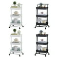 thumbnail image 3 of Storage Trolley Plastic Simple 3 Tiers Rack Cart Rolling Utility Cart with Wheel, 3 of 9