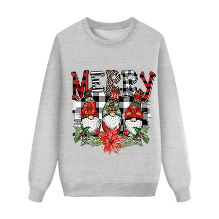 

Family Picture Outfits Christmas Long Sleeve Deer Plaid Print Hoodless Pullover Sweatshirt Blouse Friends Party Casual Family Matching Pajamas Grey 2 Years - 3 Years
