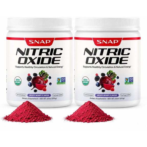 Snap Supplements Beet Root Nitric Oxide Powder - Blood Pressure & Cardio Health Support, Energy Boost, Original