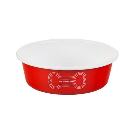 Le Creuset Enamel On Steel Large Dog Bowl, 6 Cups, Red