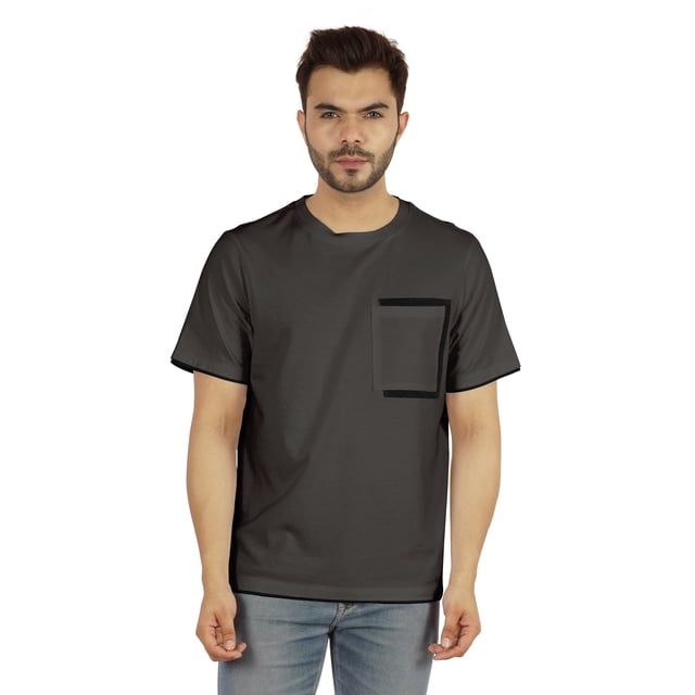 Inkmeso Men's Round Neck T-Shirts Casual Basic Shirts Short Sleeve Patch Pocket Tee