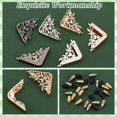 thumbnail image 4 of 12pcs Metal Book Corner Protector 6 Styles Vintage Box Edge Cover Guard Edge Cover Angle Protector Triangle Decorative Trim Albums Menus Folder for Scrapbooks Notebooks Jewelry Case Furniture, 4 of 8