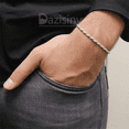 thumbnail image 5 of 2pz Pulsera Y Collar Torsal Acero Inoxidable Hombre Plata, 5 of 5