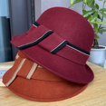 thumbnail image 2 of CoCopeaunts Wool Bowler Hat Female Autumn Winter Felt Hat Hundred Take Ladies Fisherman Hat with Rhinestone Decorative Hatband, 2 of 8