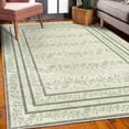 thumbnail image 3 of Leaves Area Rug with Non-Slip Backing, Neutral Colored Botanical Design of Delicate Branches and Rectangular Frames, Quality Carpet for Bedroom and Dorm Room, 4' X 5.7', Green Brown Rose, by Ambesonne, 3 of 6