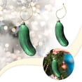 thumbnail image 6 of PPKVUFD German Christmas Pickle Ornament Tradition Decor - Green Glass Tree Decoration - Great Gift Stocking Stuffer (4Pcs), 6 of 7