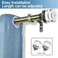 thumbnail image 4 of Urbanest Adjustable Single Curtain Rod Set Palazzo Crystal Finials – 1 -Inch Diameter, With Antique Brass Rod, 28–48 Inches, 4 of 6