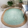 thumbnail image 2 of SAFAVIEH Natural Fiber Cebrail Geometric Area Rug, Aqua/Natural, 4' x 6' Oval, 2 of 11