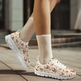 thumbnail image 3 of COEQINE Girls Sneakers White Sole Mesh Breathable Lace Up Santa Claus Beige Retro Women Running Shoes for Xmas Travel Outdoor Training Athletic Sport Christmas Shoes, 3 of 7
