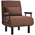 thumbnail image 1 of (Cambio de tamaño) Sofá cama convertible en sillón cama, respaldo reclinable de 6 posiciones, sillón plegable con cojín, asiento acolchado, diván de ocio para el hogar, la oficina esquí esquí Gafas de esquí, 1 of 5