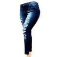 thumbnail image 2 of Jack David Jeans Womens Plus Size Distressed Ripped Blue Denim Skinny Jeans Pants (90071XL), 2 of 3