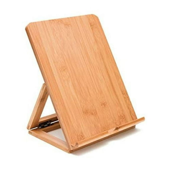 Lipper International Compact Convenient Folding Home Wood Tablet Stand, Bamboo
