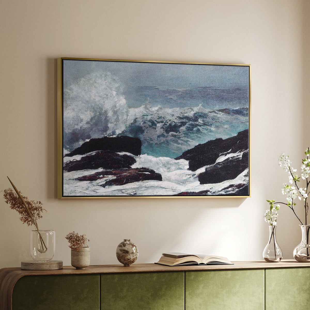 Vintage Landscape-XXXV By Wexford Home Framed in Gold Wood Gallery Wrapped Canvas 25 in. x 37 in.