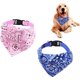 thumbnail image 1 of Collar para perros, pañuelo triangular ajustable para mascotas, collar con estampado floral, accesorios de disfraz para perros pequeños y medianos (rosa + azul), 1 of 5