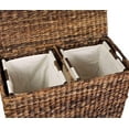 thumbnail image 4 of BirdRock Home Oversized Divided Hamper with Liners (Espresso) | Made of Natural Woven Abaca Fiber | Organize Laundry | Cut-Out Handles for Easy Transport | Includes 2 Machine Washable Canvas Liners, 4 of 7