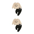 thumbnail image 3 of Sonducket Conjunto de ropa para niño, traje de otoño, pantalones para chico, traje exquisito, piel transpirable, cierre de algodón, colorido, Beige 70cm 2piezas, 3 of 6