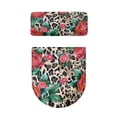 thumbnail image 5 of HELLHERO Rose Leopard Print Keep Dust Stain Toilet Covers Set Soft Elastic Fabric, Fits All Toilet Shapes, Universal U-Shaped, 5 of 8