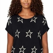 Buffalo David Bitton Women's Ultra Soft Relaxed Fit Stars Print T-Shirt Top