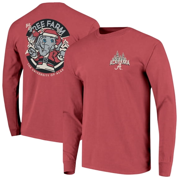 Men's  Crimson Alabama Crimson Tide Tree Farm Comfort Colors Long-Sleeve T-Shirt
