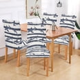 thumbnail image 2 of Yayeee 4 Pack Dining Chair Covers Stretch Parson Chairs Slipcovers Seat Protector, Light Sharks, 2 of 6