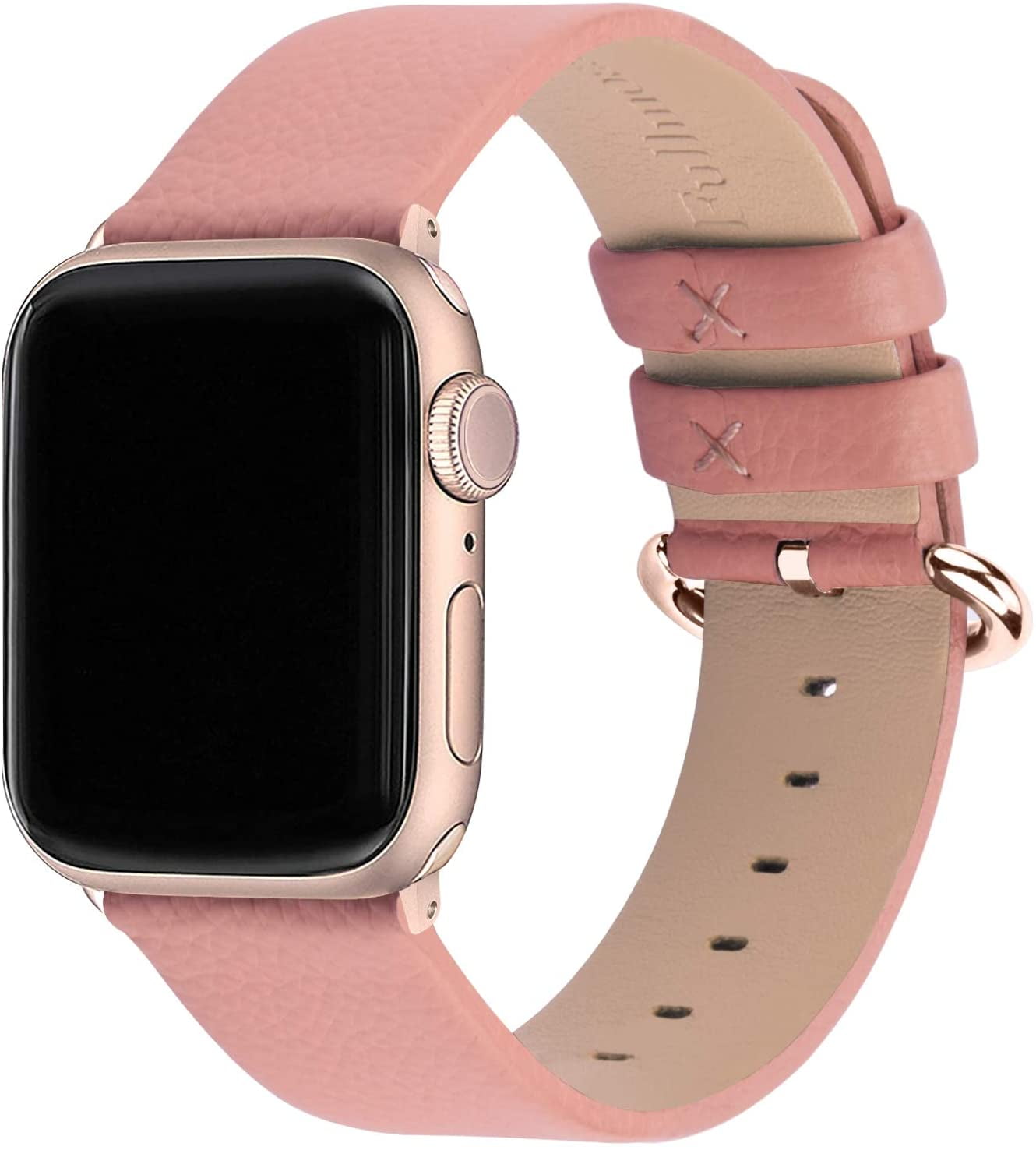 Fullmosa Compatible with Apple Watch Band 38mm 40mm 42mm 44mm, Lichi Calf  Leather Apple Watch Band/Strap with Stainless | Walmart Canada