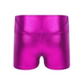 thumbnail image 5 of Miaeowve Kids Girls Long Sleeve Gymnastics Leotards Set Shiny Metallic Leotards with Shorts Headband Rose 10, 5 of 7